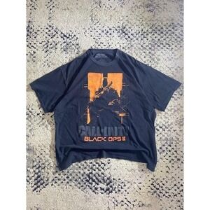 Call Of Duty Black Ops II Shirt Mens 2XL Black Orange Video Game Graphic Tee